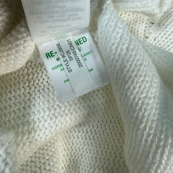 J.Crew Heritage Cotton Relaxed V-neck Sweater White Women’s Size Small - Picture 9 of 9